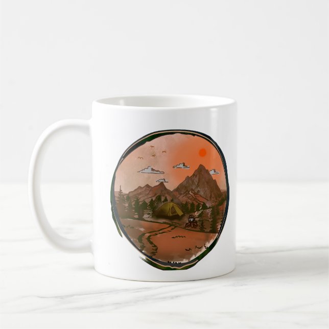 Camping Adventure Nature Landscape Coffee Mug (Left)