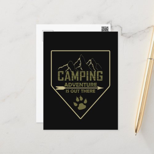 camping adventure postcard