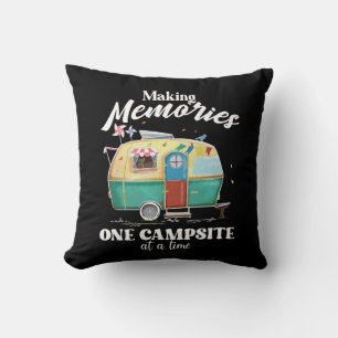 Camping Adventure Saying Throw Pillow