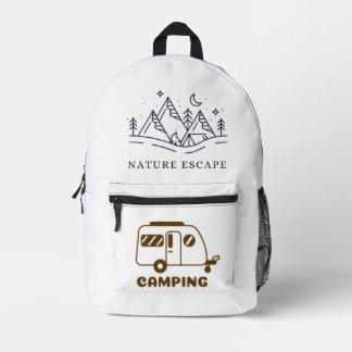 Camping Adventure Tent Illustration – Outdoor Natu Printed Backpack