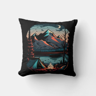 Camping Adventure Throw Pillow