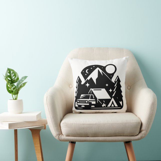 Camping adventure throw pillow (Chair)