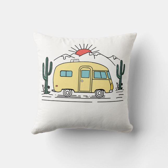 Camping adventure throw pillow (Back)