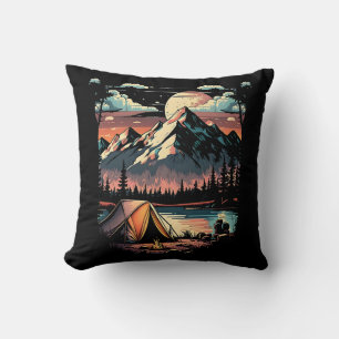 Camping Adventure Throw Pillow