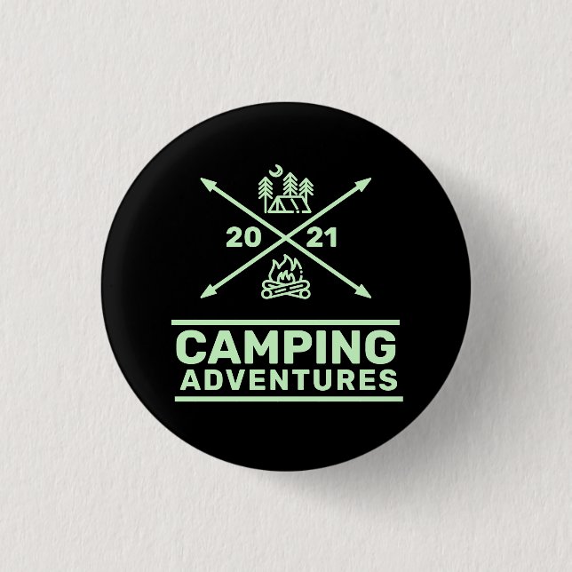 Camping Adventures 2021 Minimal Crest Button (Front)