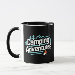 Camping Adventures, black mugs 