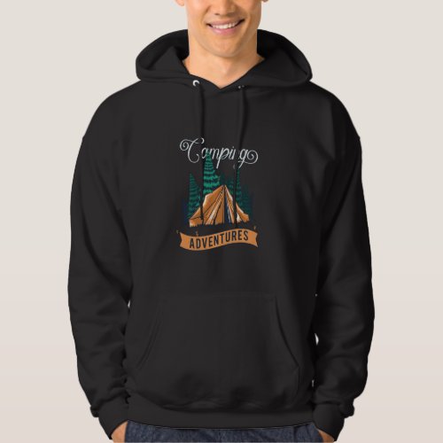Camping Adventures Let S Go Forest Green Tent  Lov Hoodie