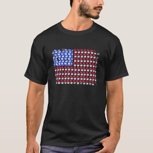 Camping American Flag Rv Camper Patriotic Summer T-Shirt (Front)