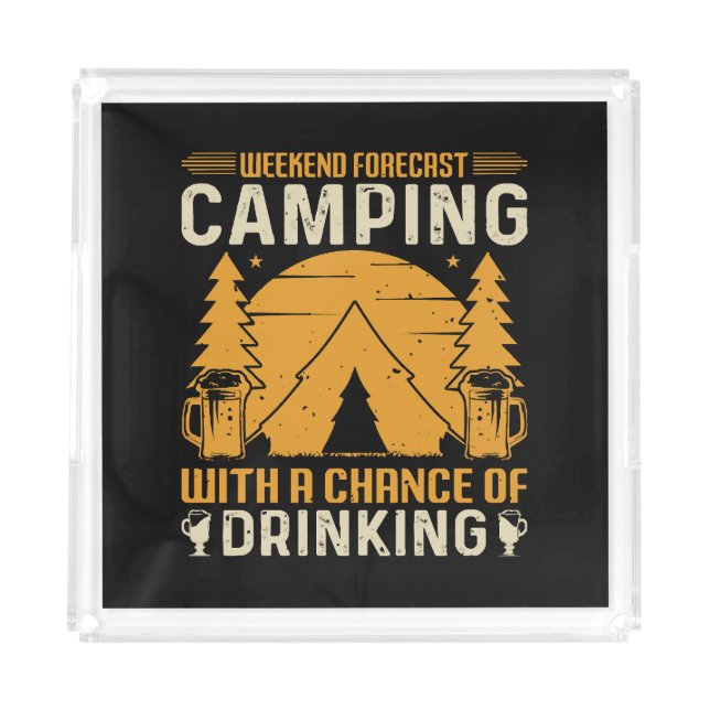 Camping and drinking acrylic tray (Front)