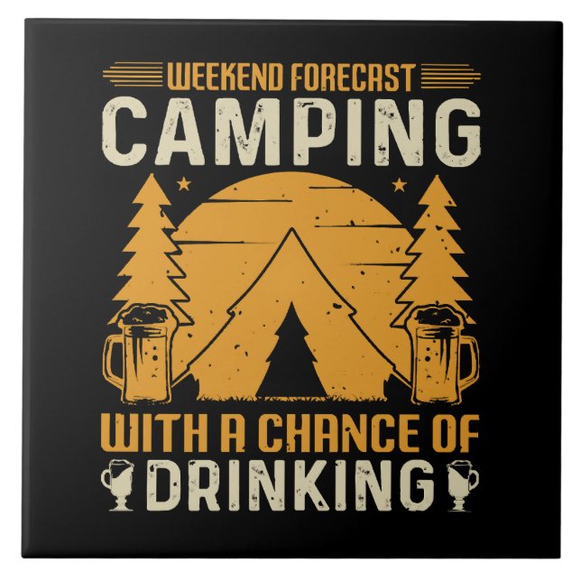 Camping and drinking ceramic tile (Front)