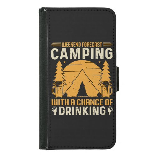 Camping and drinking samsung galaxy s5 wallet case