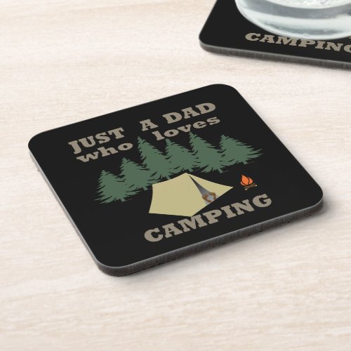 camping and hiking dad beverage coaster