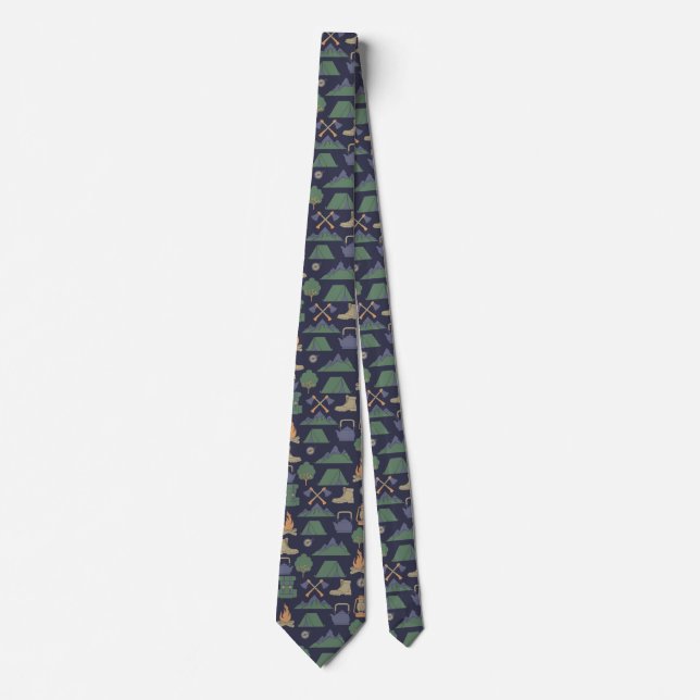 Camping and Outdoor Gear Campers Patterned Neck Tie (Front)