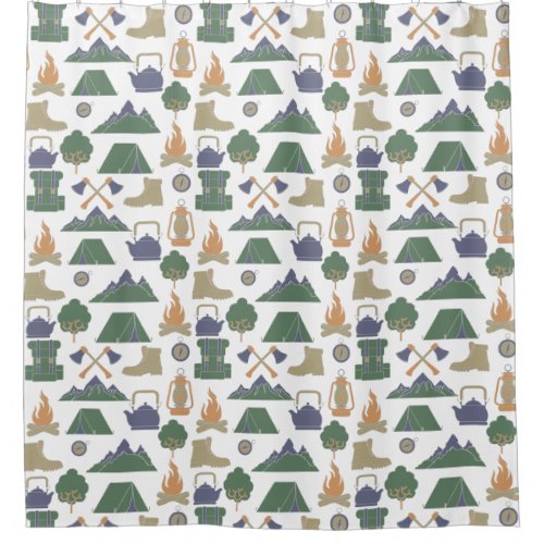 Camping and Outdoor Gear Campers Patterned Shower Curtain