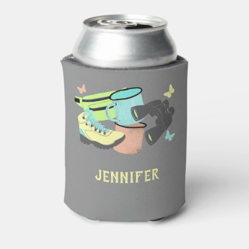 Camping and Outdoor Gear Personalized Gray Can Cooler