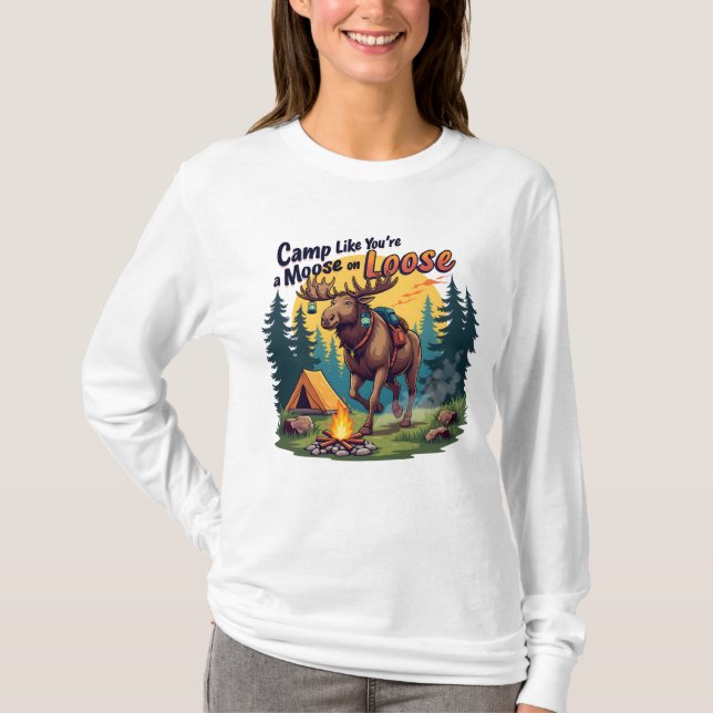 Camping Animal Funny T-shirt (Front)