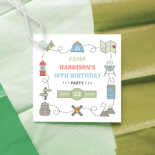 Camping Any Age Birthday Party Favor Tags