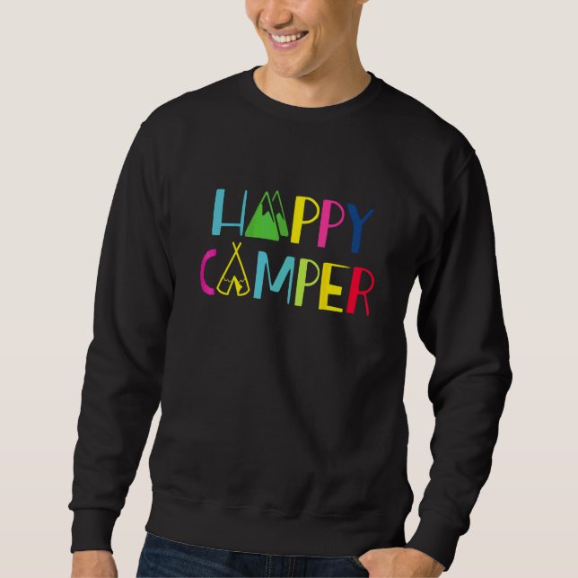 Camping Arrow Camper Happy Summer Camp  Vacation Sweatshirt (Front)