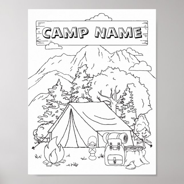 Camping Art Camping Gallery Art Camping Wood Wall Poster (Front)