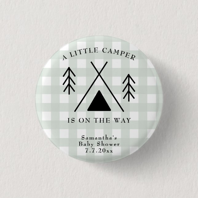 Camping baby shower button (Front)