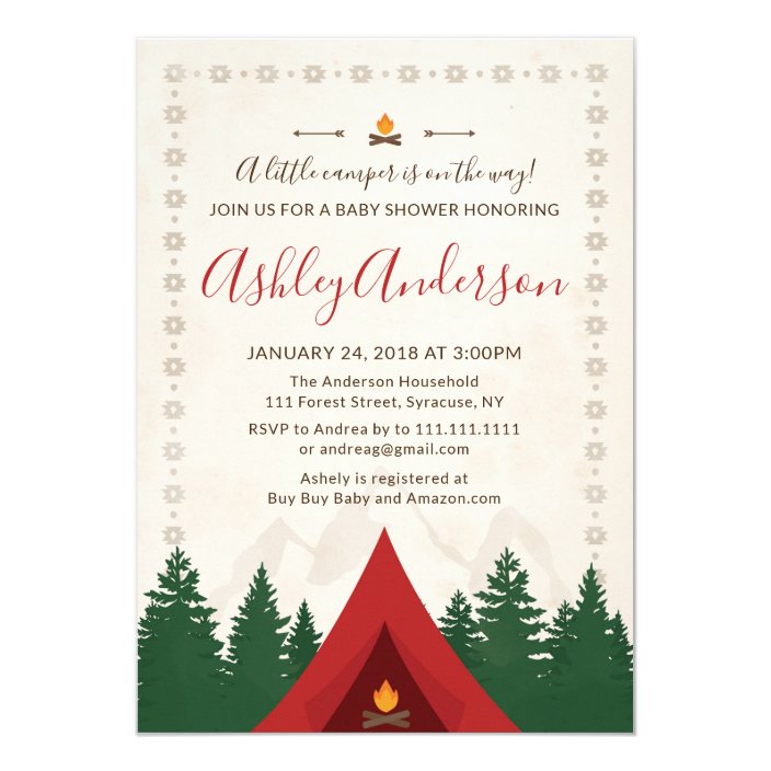 camping baby shower invitation  zazzle