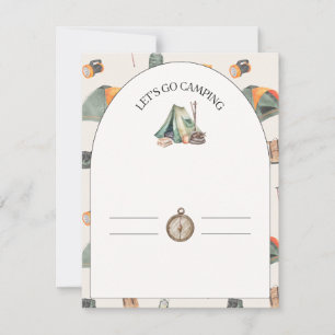camping baby shower invitation, kids birthday invi holiday card