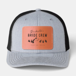 Camping Bachelorette Bride Crew Leather Patch Hat