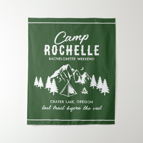 Camping Bachelorette Party Backdrop Tapestry