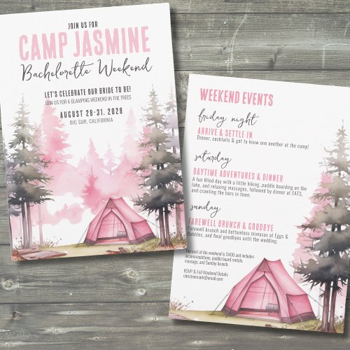 Camping Bachelorette Party Invitation