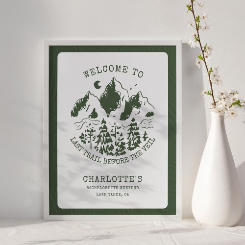 Camping Bachelorette Party Modern Welcome Sign