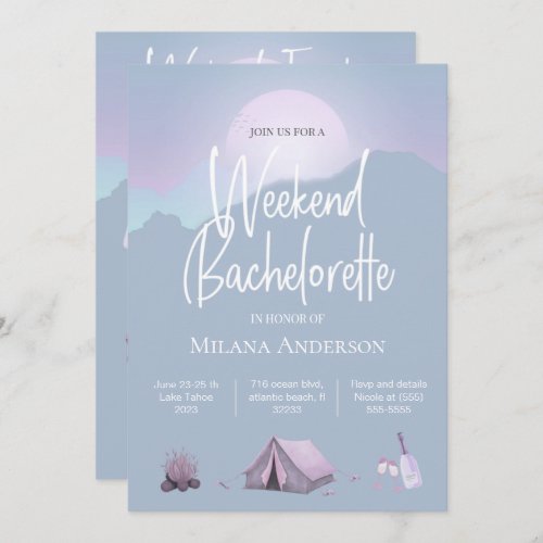 Camping Bachelorette Party Weekend Invitation
