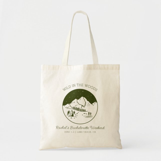Camping Bachelorette Personalized Tote Bag (Front)