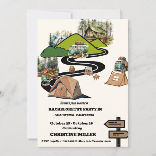 Camping  Bachelorette Weekend Itinerary Invitation