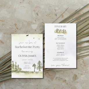 Camping bachelorette weekend itinerary  invitation