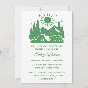 Camping Bachelorette Weekend Itinerary Invitation