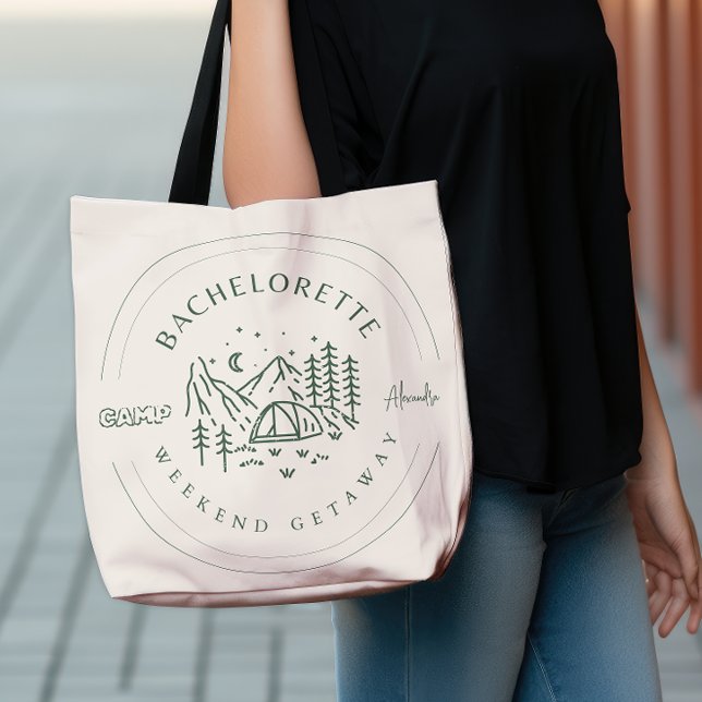 Camping Bachelorette Weekend Itinerary Tote Bag (Creator Uploaded)