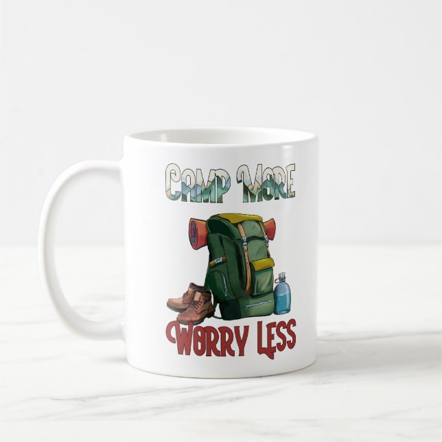 Camping Backpack Quote Coffee Mug (Left)