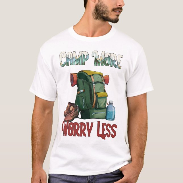 Camping Backpack Quote T-Shirt (Front)