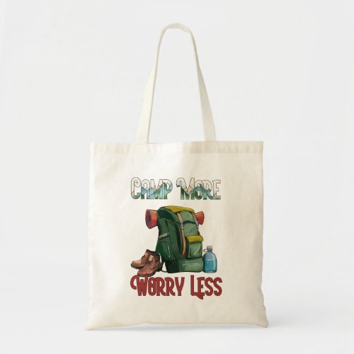 Camping Backpack Quote Tote Bag