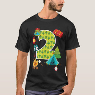 Camping Backyard Sleepover 2 Year Old 2nd Birthday T-Shirt