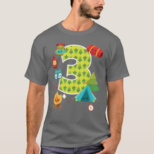 Camping Backyard Sleepover 3Rd Birthday Party girl T-Shirt (Front)