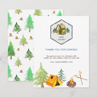 Camping Badges & Icons | Birthday Thank You RSVP Card