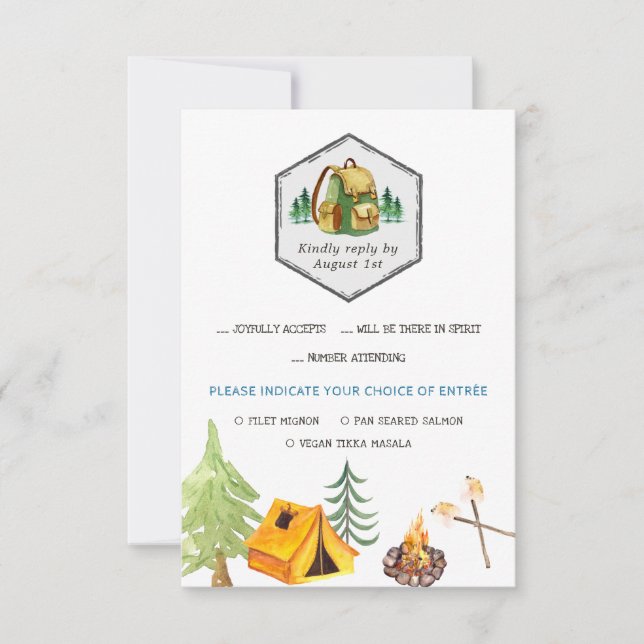 Camping Badges & Icons RSVP w/Meal Choice Card (Front)