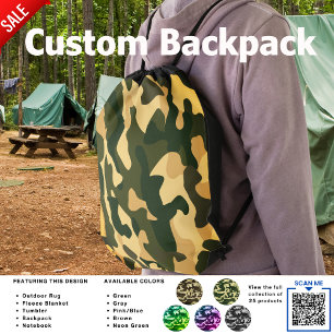 Camping Bag   Brown Orange Camo Camouflage Pattern