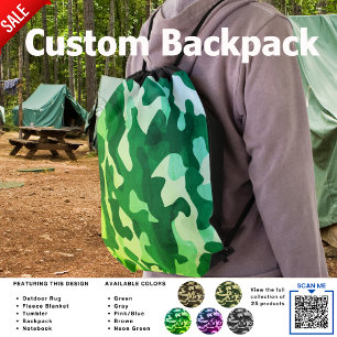 Camping Bag   Neon Green Camo Camouflage Pattern