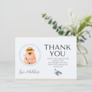 Camping Bear Baby Shower Thank You Card