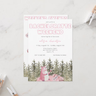 Camping Bear Bachelorette Party Invitation