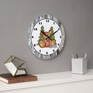 Camping Bear Camper Clock