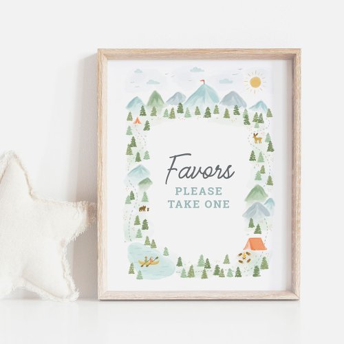 Camping Birthday Favors Sign