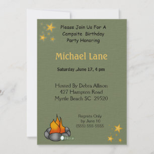 Camping Birthday Invitation
